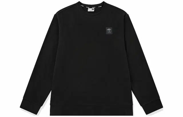乔丹 纯色休闲宽松圆领套头卫衣 男款 黑色
