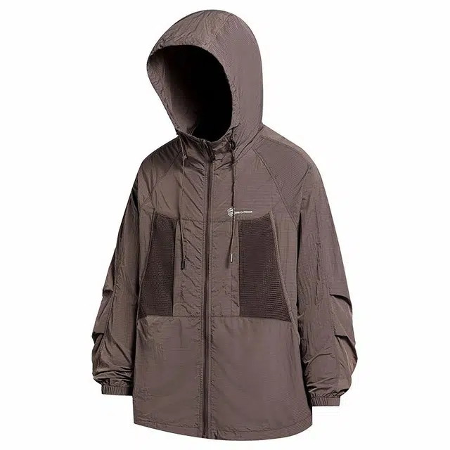 贵人鸟 轻盾逐光系列 梭织连帽工装机能风反光银印花冰丝感 透气防紫外线防晒服 男女同款