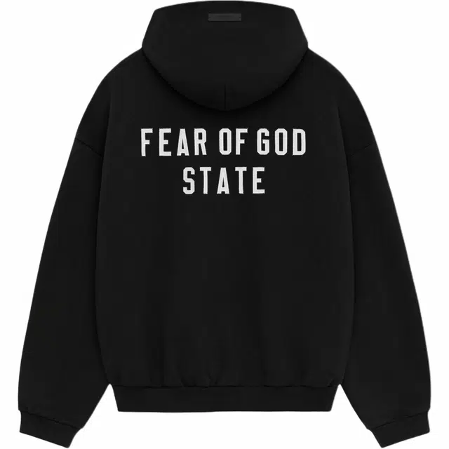 Fear of God Essentials Heavy Fleece Fullzip Hoodie Obsidian Black