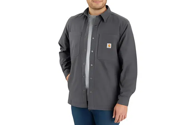 Carhartt 105532 RUGGED FLEX CANVAS FLEECE-LINED SNAP-FRONT SHIRT JAC RELAXED FIT