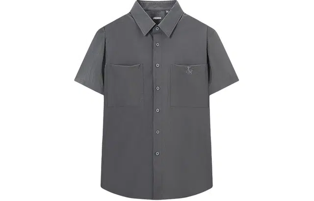 九牧王男裤专家 轻户外易打理百搭休闲纯色短袖商务户外通勤衬衫 男款