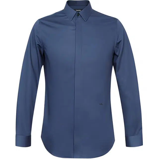 迪柯尼 休闲易打理简约长袖衬衫 男款 深海蓝