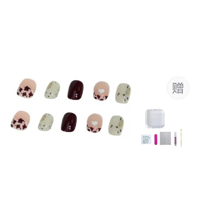 几多萌 奶油酥短甲  穿戴甲 短方圆红色跳色 卡通