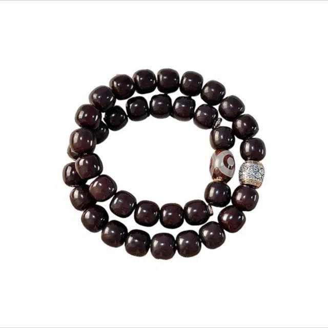 富珠汇 【官方已祝福 平安喜乐】新中式国潮双圈叠戴文玩精致百搭小众招财进宝有钱花转运好运 菩提根 手串 男女同款情侣款