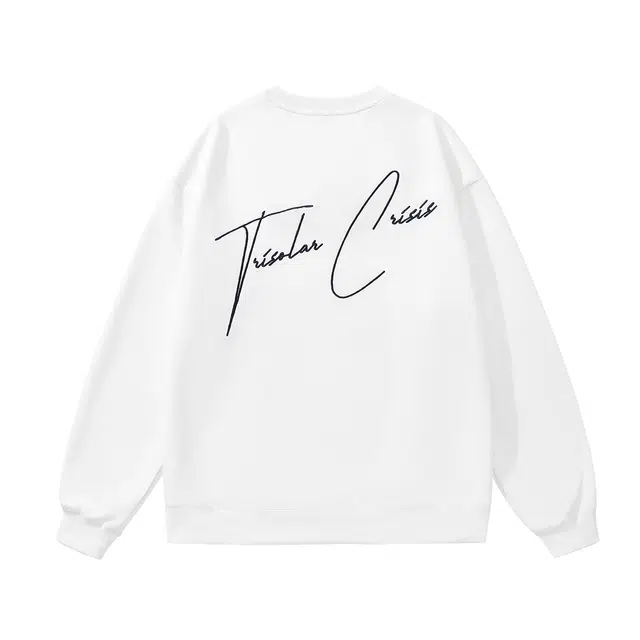 三体 水滴危机系列 简约字母绣花休闲宽松复古美式高街潮牌套头圆领百搭重磅基础款纯色学生多巴胺日常通勤卫衣 男女同款