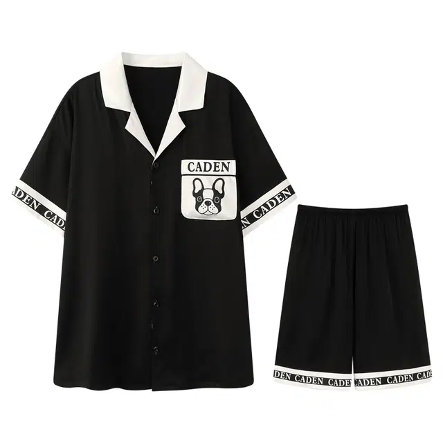 向薇 凉爽舒适短袖休闲家居服睡衣套装 男款 图片色