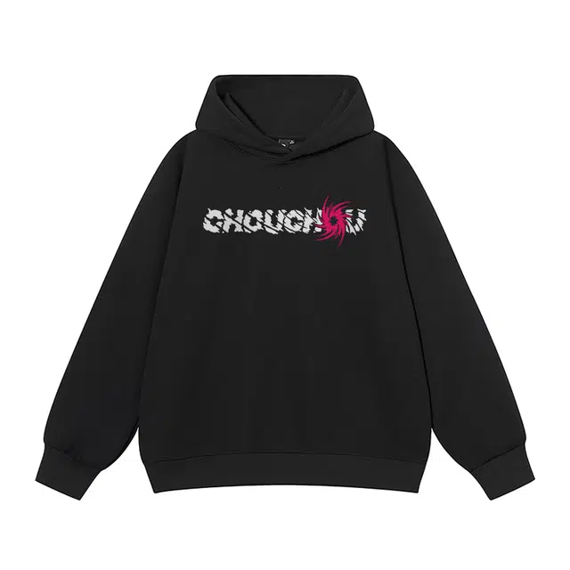 周同学 周杰伦美式高街潮流个性字母印花连帽宽松时尚舒适百搭长袖无口袋个性休闲卫衣外套 男女同款