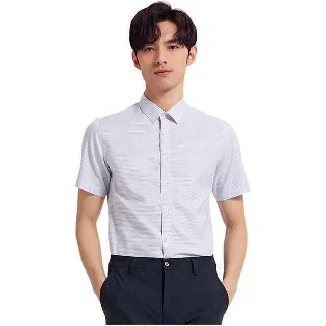 才子 时尚舒适百搭短袖衬衫 男款 灰色