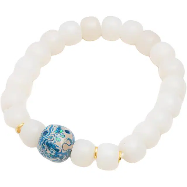 仙源 【青花瓷】一帆风顺佛珠盘玩时尚民族风转运 事业有成平安顺 好寓意#好运 白玉菩提 手串 男女同款情侣款