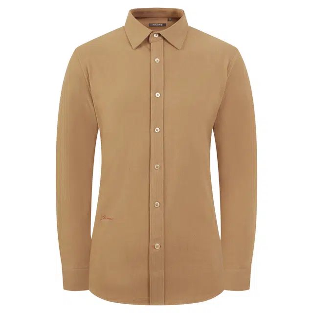 九牧王男裤专家 自然免烫磨毛保暖长袖衬衫 男款