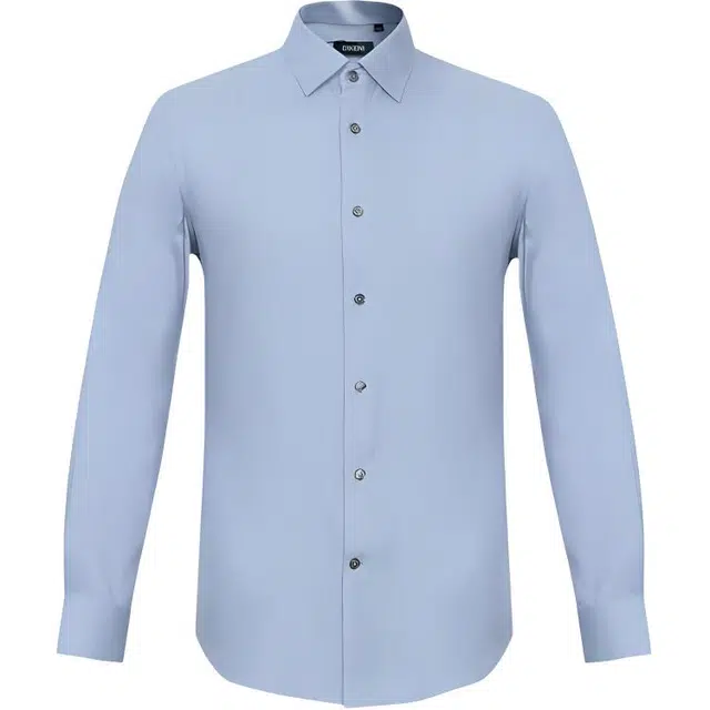 迪柯尼 时尚简约易打理长袖衬衫 男款 灰蓝