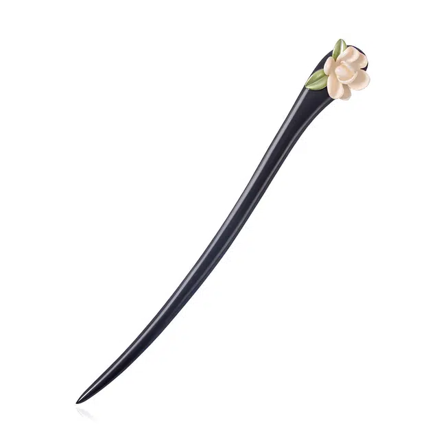 华髻 栀子花木簪 古风汉服配饰 现代发饰 国风 日常盘发 简约气质 小众设计 新中式头饰发饰 发簪 女款