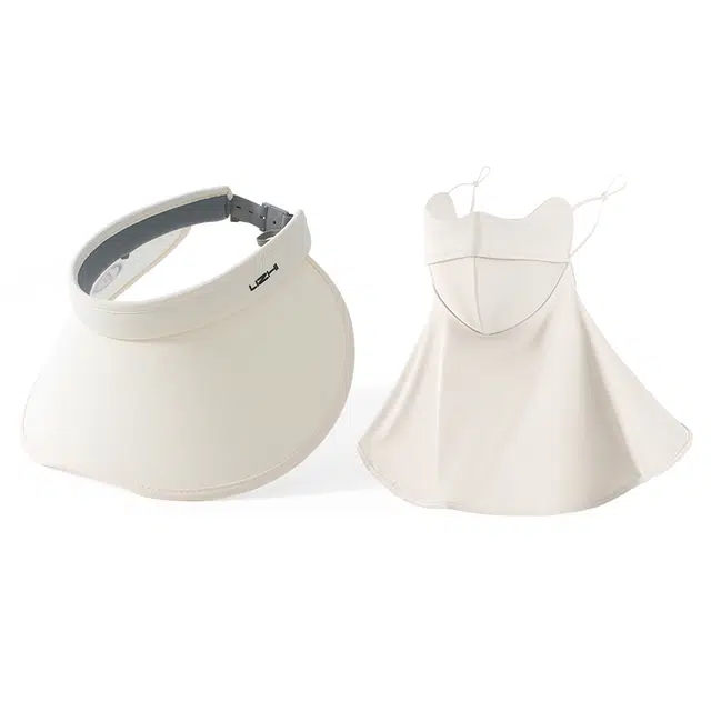 南极人 冰丝脸罩立体护颈一体口罩防紫外线护眼角全脸基尼遮阳空顶帽子套装环绕式大檐夏季骑行出游透气可折叠太阳帽 薄款 防晒面罩 女款