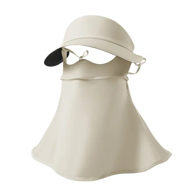 南极人 面纱遮全脸冰丝口罩防紫外线帽子一体脸基尼遮脖子户外骑行电动车开车遮阳凉感透气薄款 锦纶 防晒面罩 女款