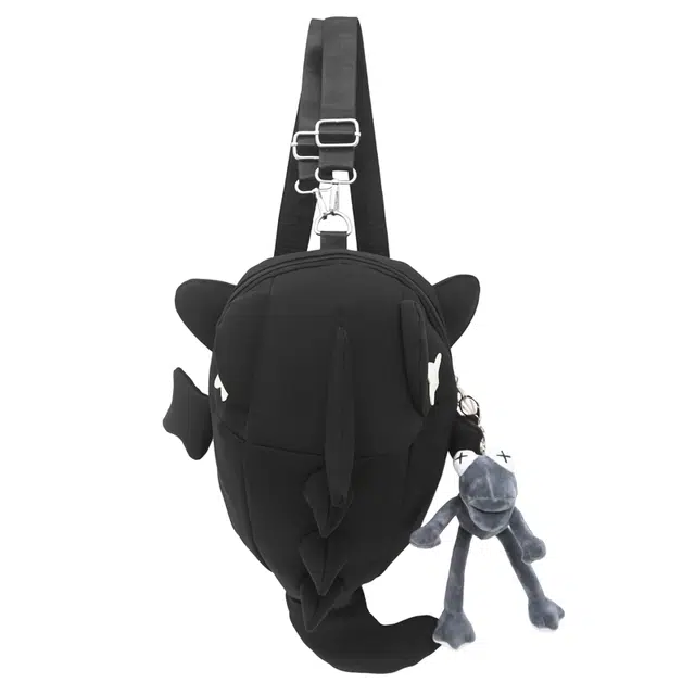 揽月 鲨鱼轻便时尚百搭 尼龙 双肩包 男女同款情侣款 黑色/白色/灰色