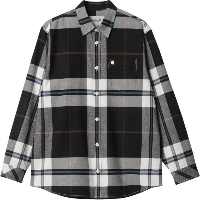 Carhartt WIP Loose Fit Plaid Shirt Black