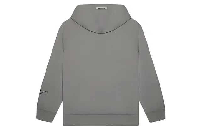 Fear of God Essentials FW20 3D Silicon Applique Pullover Hoodie Charcoal Cement Logo