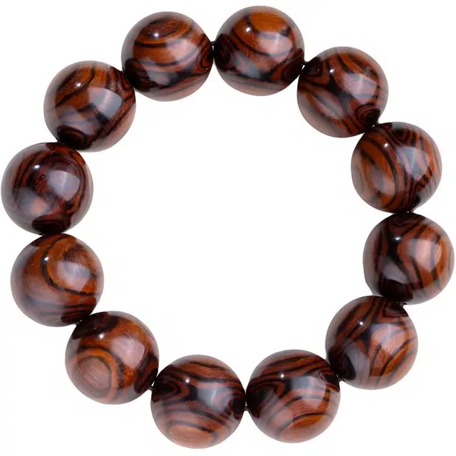 仙源 八方来财 盘玩佛珠招财纳福素串转运珠新中式国风文玩盘串#好运鬼眼 花梨木 木作手串 男女同款情侣款