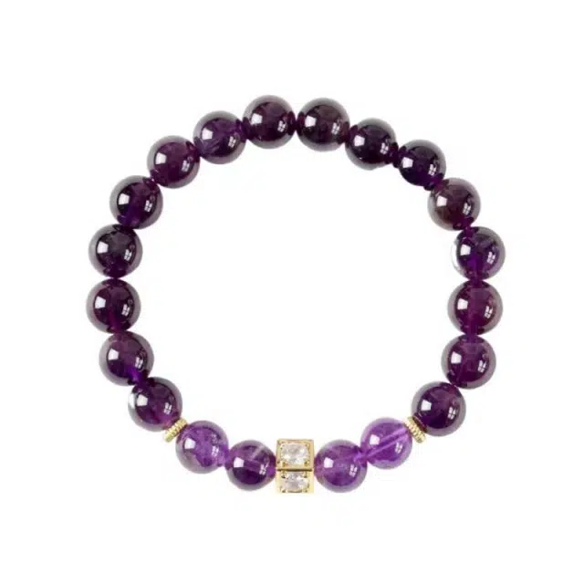 【紫定能成】 指尖瑰宝 紫气东来时来运转日进斗金招财进宝吉星高照成功上岸平安健康#好运天然 紫水晶 手串 男女同款情侣款