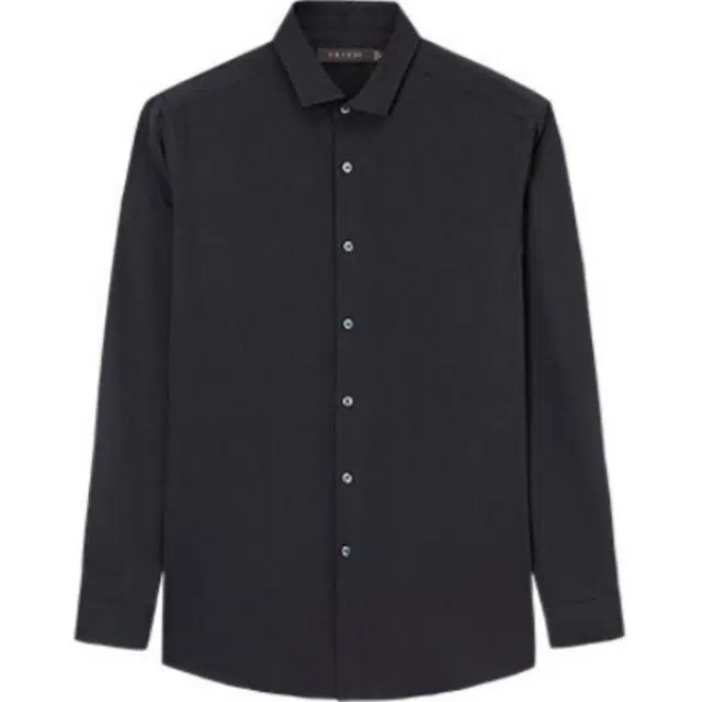 才子 商务休闲开衫透气纯色长袖衬衫 男款