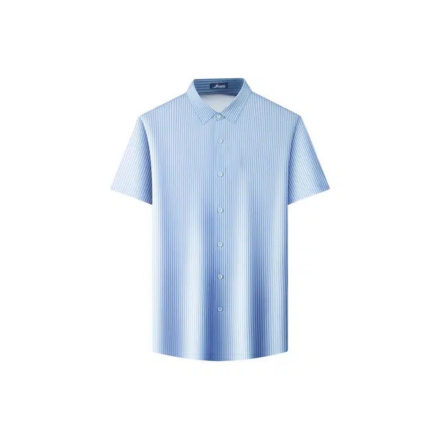 富铤 简约条纹含凉爽透气短袖衬衫 男款