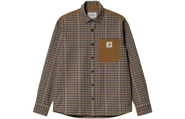 Carhartt WIP FW22 Patchwork Plaid Shirt Brown