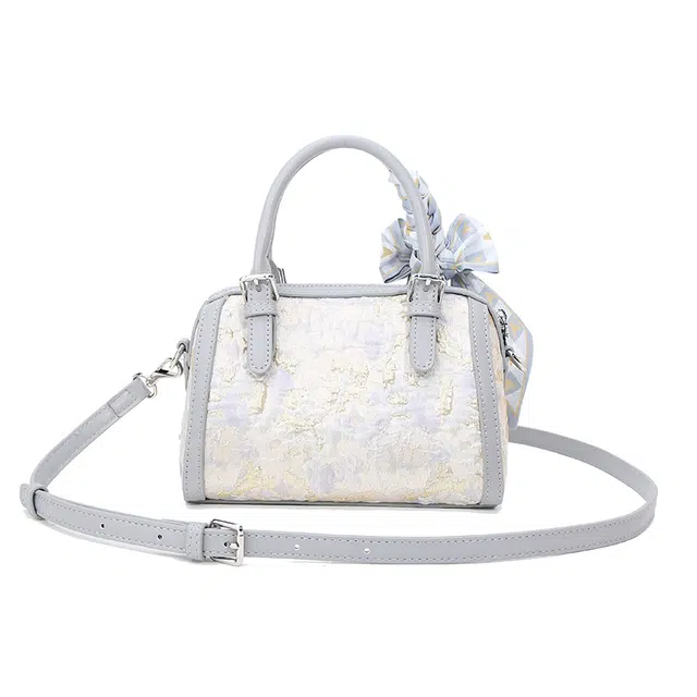 JANITINO Boston Bag PU Embroidered Gray