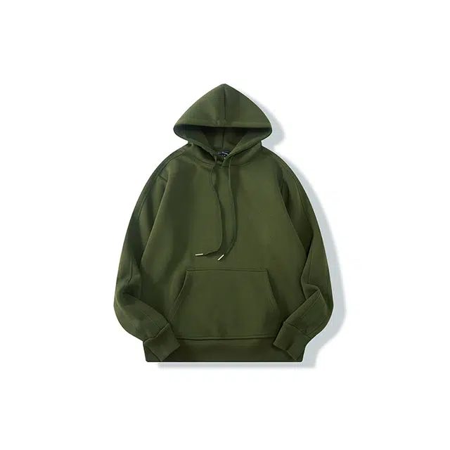 我是大卫 高级感运动宽松休闲百搭连帽落肩卫衣 男女同款 军绿色