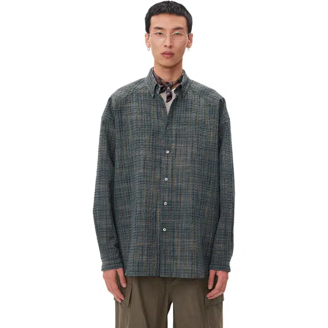 COMMON SCENTS Plaid Loose Fit Shirt