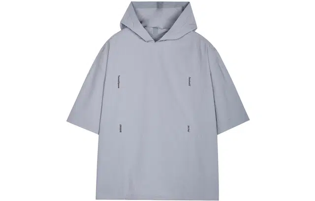 速写 宽松连帽套头短袖衬衫 男女同款