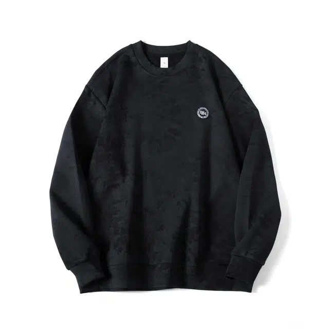 赞仕 重磅水洗圆领宽松大码长袖简约休闲卫衣 男女同款