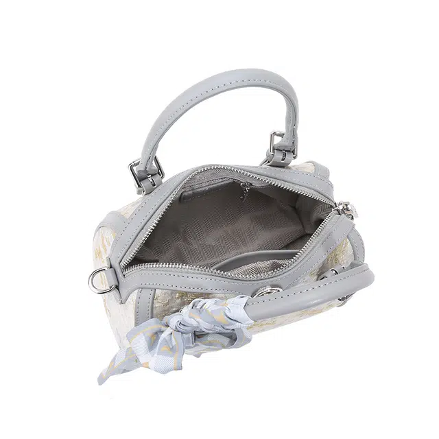 JANITINO Boston Bag PU Embroidered Gray