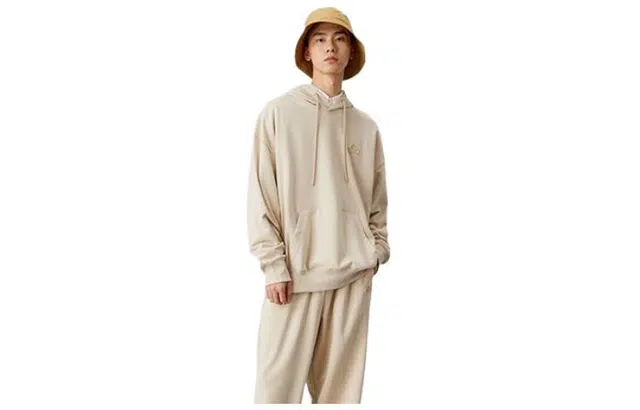 森马 纯色宽松连帽长袖卫衣 男女同款