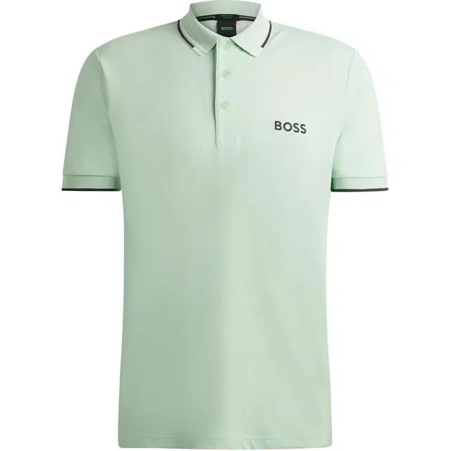 HUGO BOSS Cotton-Blend Polo Shirt With Contrast Logos Polo