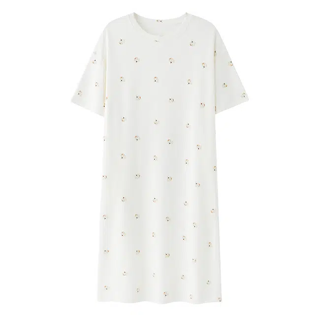 欧诗帛 简约甜美圆领短袖家居服可外穿睡裙 女款 图片色