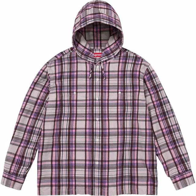 Supreme SS24 WEEK12 PRINTED HOODED FLANNEL SHIRT