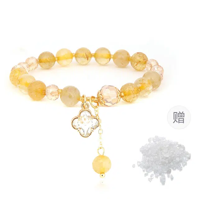 克兰茜 暴富暴瘦做个富婆 新中式国风爆闪转运珠手饰 轻奢经典百搭精致高级感有钱花串珠 送礼女生女友节日生日好运 水晶 手串 女款