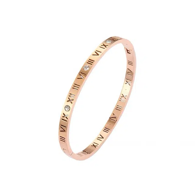 骊碧 香港轻奢 罗马数字 高档浪漫有意义  仪式感 钛钢 手镯 女款