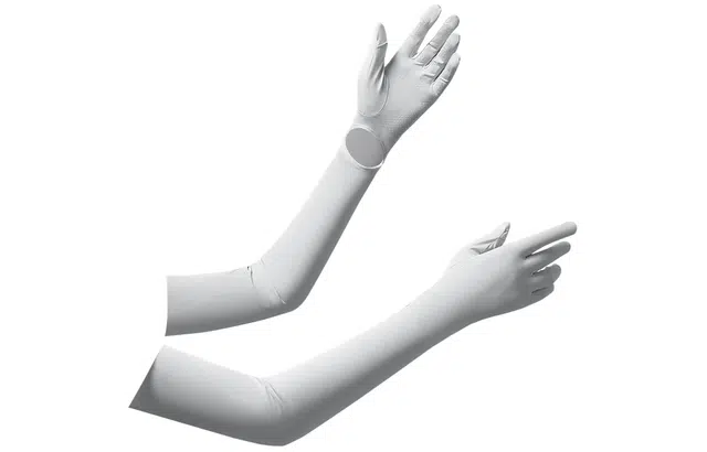 优幽兰 时尚百搭防紫外线车防滑触屏加长防紫外线一体户外运动开车必备 腈纶 防晒袖 男女同款情侣款