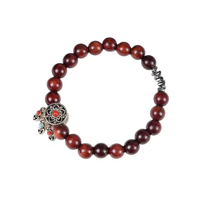 仙友 国潮新中式轻奢高级感招财祥云佛珠文玩心想事成运开时泰百福具臻盘玩#好运 檀木 手串 男女同款情侣款