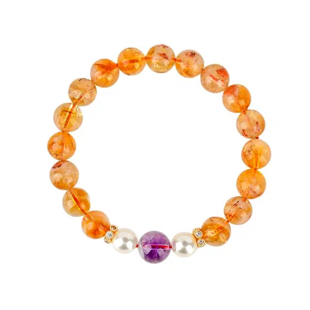 周百福 招财进宝 日进斗金 精致气质高级感 轻奢小众设计感百搭 能量磁场转运串珠手饰 #好运 黄水晶 手串 女款