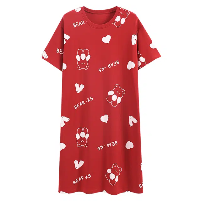 欧诗帛 卡通休闲短袖时尚家居服睡裙 女款 图片色