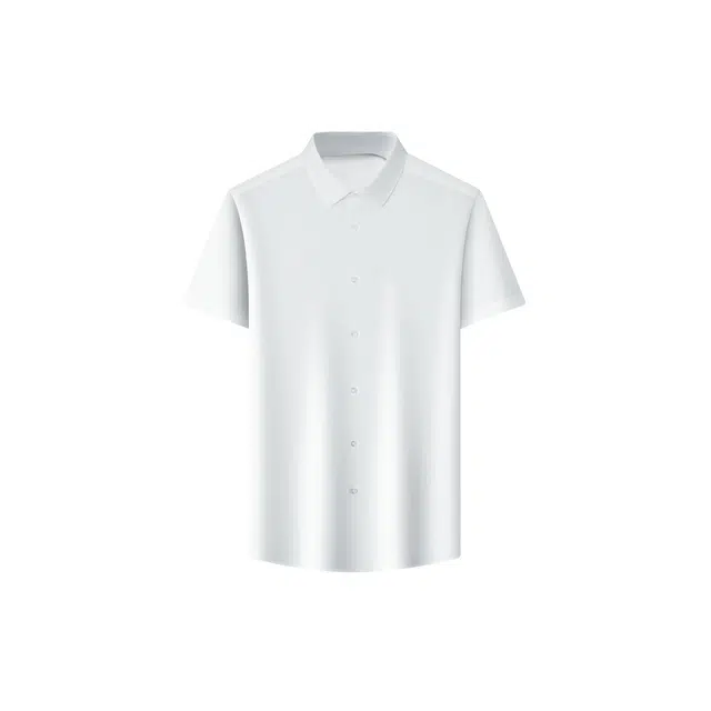 富铤 纯色通勤日系学院简约百搭日常通勤短袖衬衫 男款