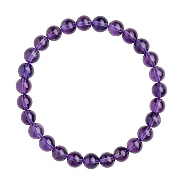 小银匠 【紫气东来】好运系列紫色珠招财事业旺水逆退散串珠百搭手饰天然 紫水晶 手串 女款