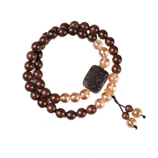 仙友 国潮新中式青蛇二高级感【弃旧图新】佛珠文玩诸事顺利青云直上念珠盘玩#好运 金丝檀木 木作手串 男女同款情侣款