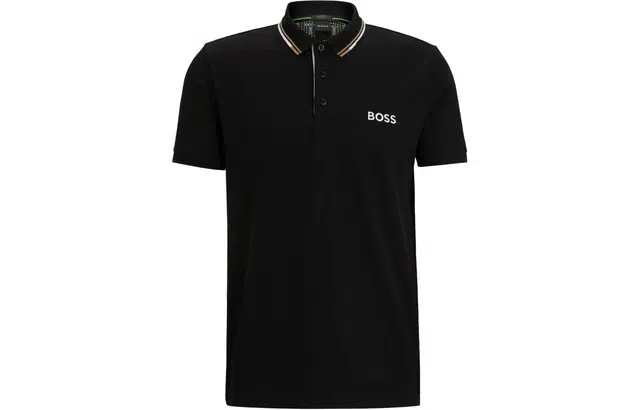 HUGO BOSS SS24 Cotton Blend Polo Shirt With Contrast Logos Polo