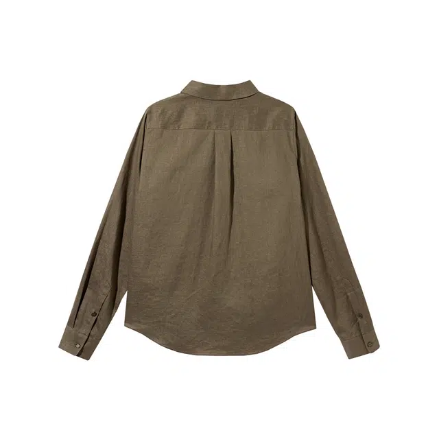 区区欧阳 亚麻休闲百塔长袖衬衫 女款