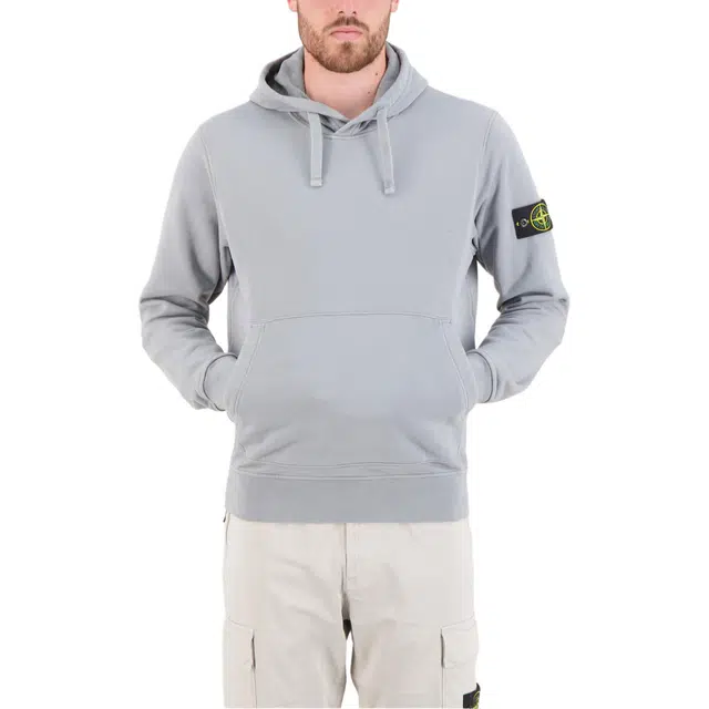 Stone Island Logo Badge Hoodie Green