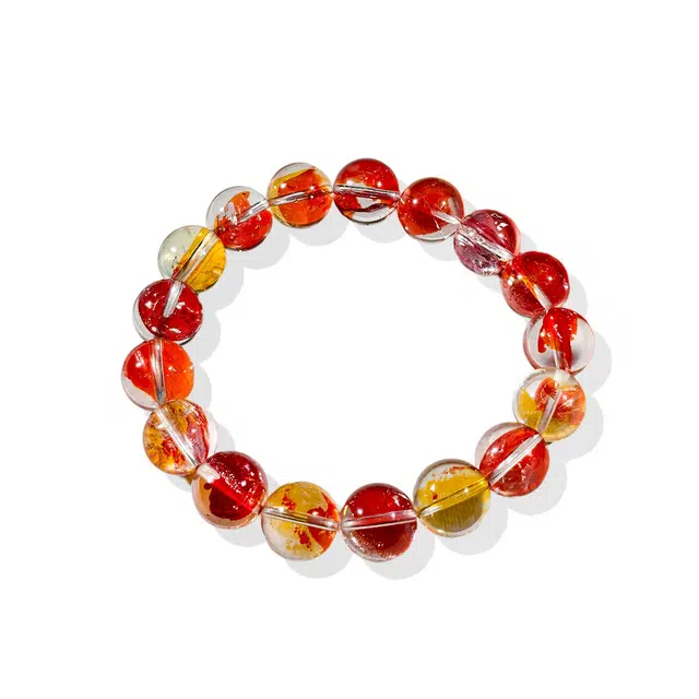 古禾 锦绣人生 鲤应有你  锦鲤胶花晶体干净通透潮流新中式国风百搭时尚简约轻奢高级感小众设计感天然 多色水晶 手串 男女同款情侣款