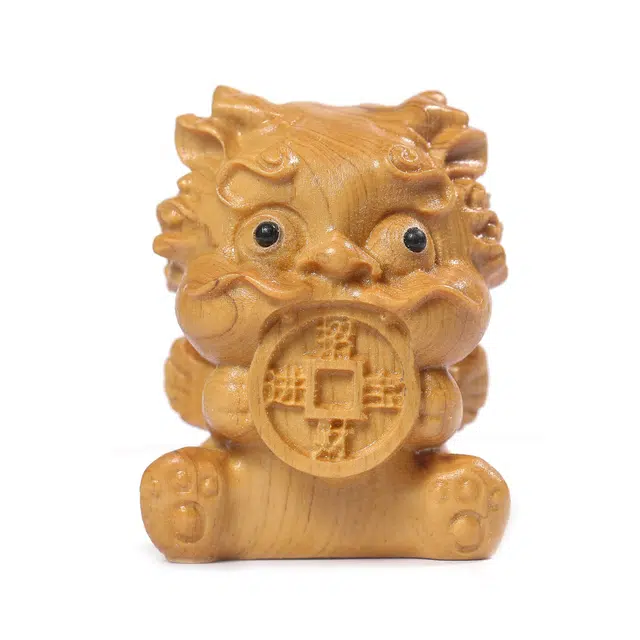 仙友 国潮中式吞金文玩茶桌貔貅轻奢高级居家茶宠八方来财家居考研上岸盘玩#好运 崖柏 木作把件 男女同款情侣款